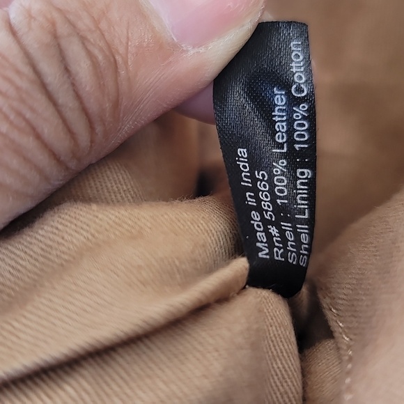 HINGE Floral Tan Suede Leather Shoulder Satchel Bag - Picture 9 of 9